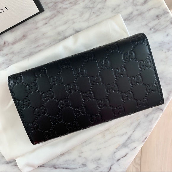 [🌟PRICE FIRM] GUCCI Cat Crystal Guccissima Monogram Logo Embossed Leather Wallet - Picture 12 of 16